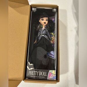 NWT Pretty Doll with Black and Sliver Outfit